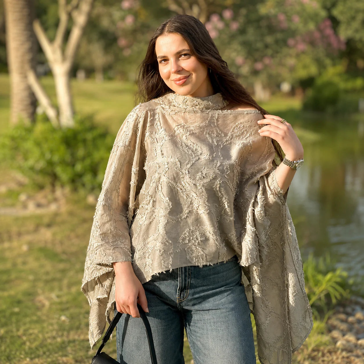 Flowy Cape Blouse