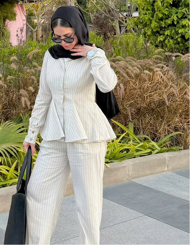 Pinstripe Linen Set