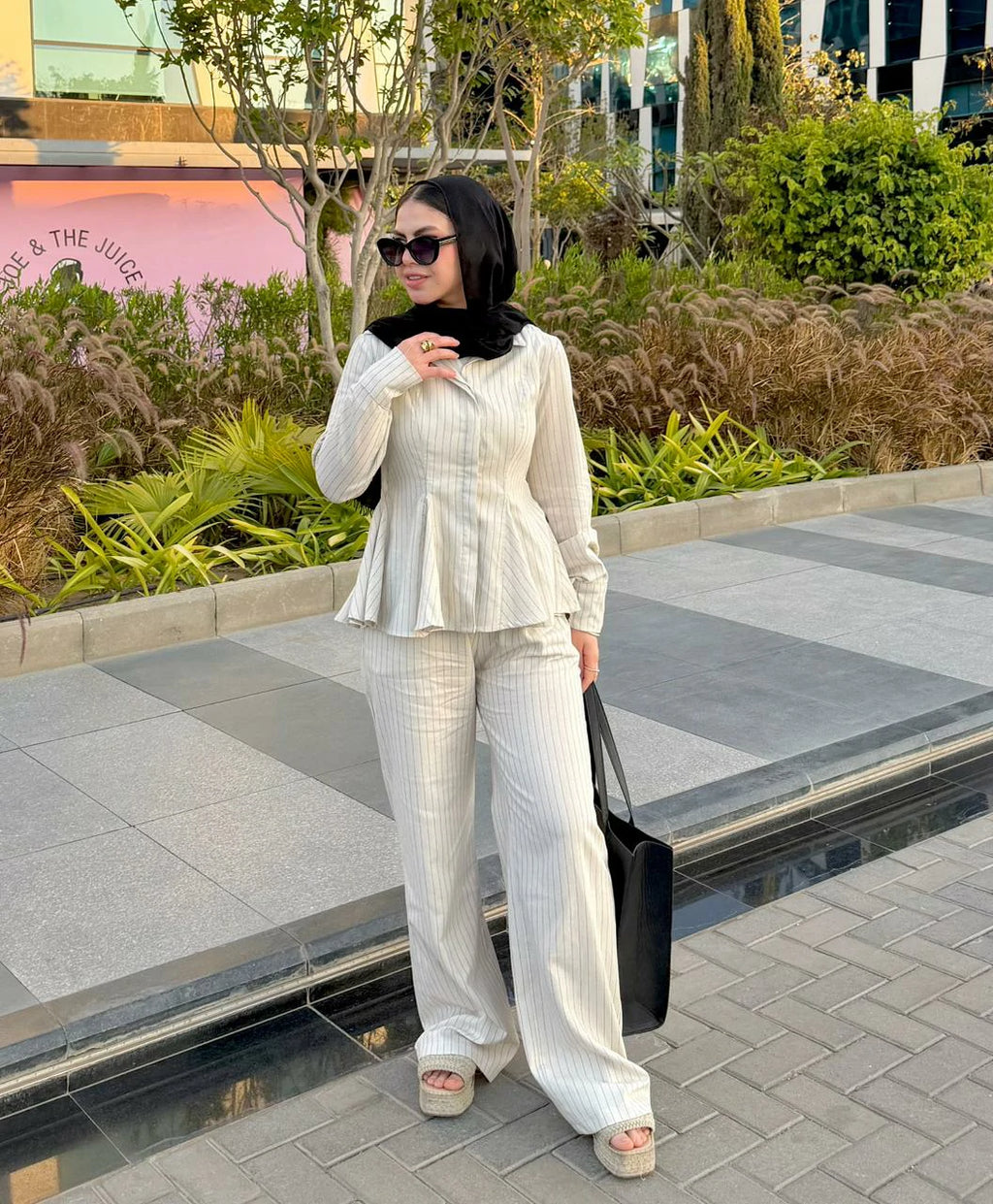 Pinstripe Linen Set